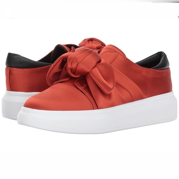VGUC- Shellys London ‘Edgar’ Orange Satin Kicks - Picture 1 of 11